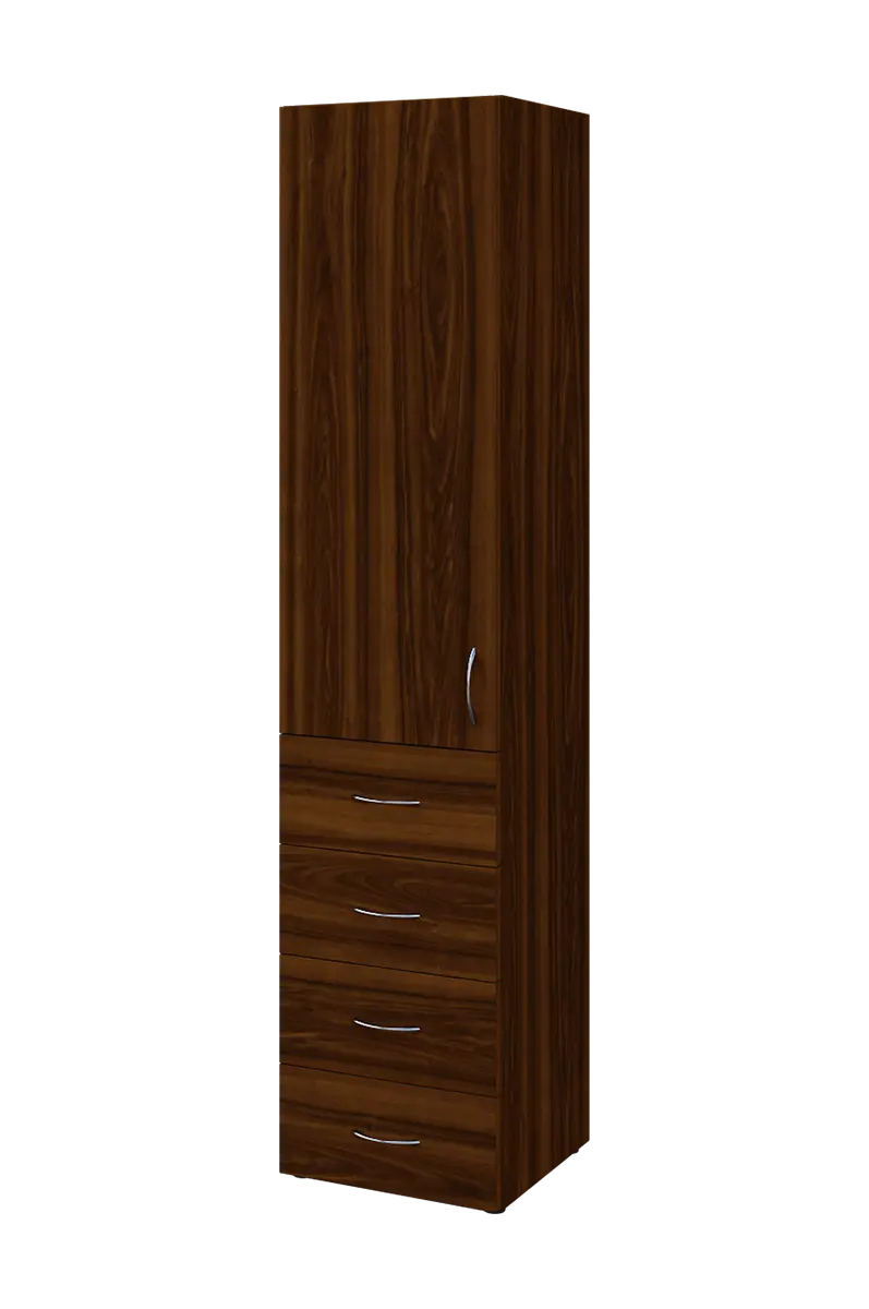 NN 5 - 44ZD skříň vysoká, 4-zásuvková/1-dveřová, levá, 1800x400x400, ořech královský